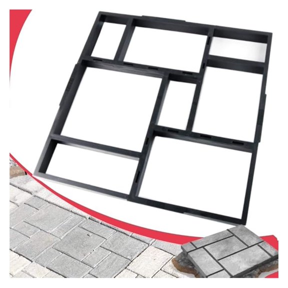 Concrete Walk Maker Molds 20x20, Stepping Stone Paver Mold, Reusable Garden Paving Moulds for Patio, Yard, Lawn, DIY Walkway - 8 Grid Design