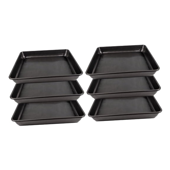 Concrete Walkway Form 30.5cm/12inch Square Casting Tray, 6 Piece Black Set for Home Yard Stepping Stone Garden Outdoor G