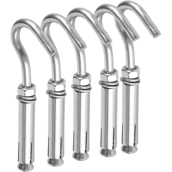 Concrete Wall Hook, 304 Stainless Steel Opening Expansion Hook Wear Resistant Anti Corrosion Anti Rust Hook Expansion Hooks Concrete Block Anchors for Concrete Wall(M6)