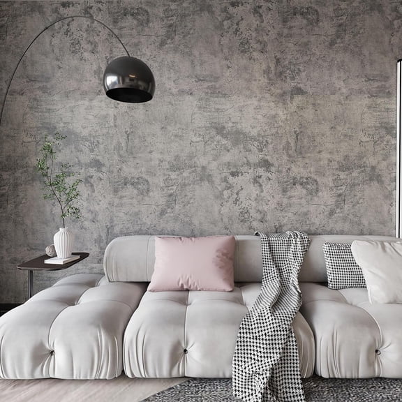 Concrete Wallpaper Peel And Stick Grey/brown/beige Cement Contact Paper 15.8"x591" Industrial Style Self Adhesive Waterproof Removable Wall Covering Vinyl Film Furniture Stickers For