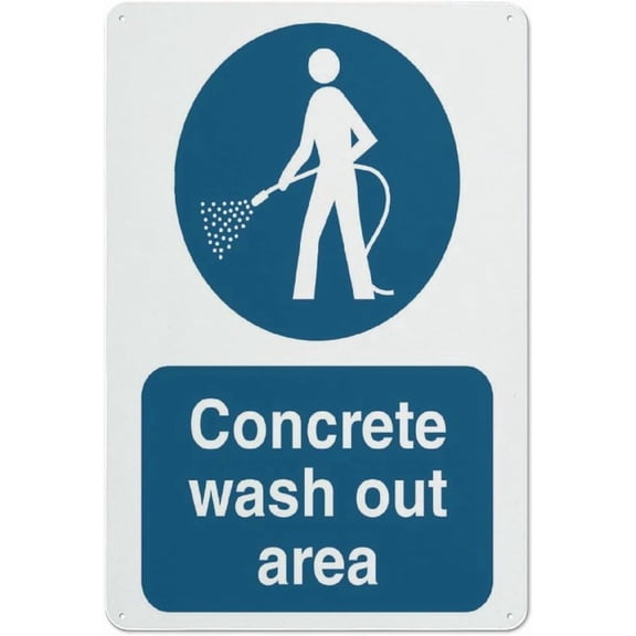Concrete Wash Out Area Reflective Aluminum Sign - 8"x12", Rust Free, Weather Resistant, Waterproof, Easy To Mount - Construction Site, Concrete Yard, Building Zone