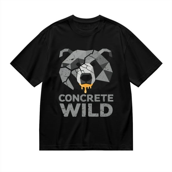 Concrete Wild,geometric Bear Head Print 1, T Shirt for Men, Vintage Graphic Tees Men, 23686670,M