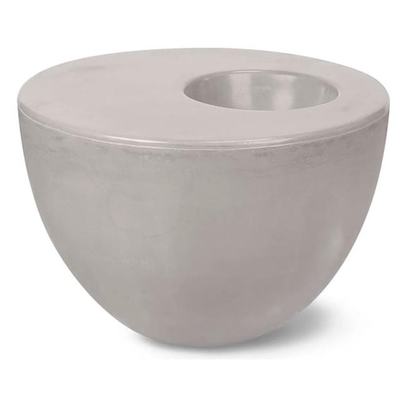 Concretti Designs B3219156 23.5 x 23.5 in. Indoor & Outdoor Palm Table - Small - Platinum Concrete - Gray