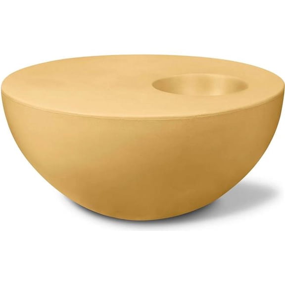 Concretti Designs B3219215 4.75 x 35.25 in. Indoor & Outdoor Palm Table - Medium - Mustard Concrete