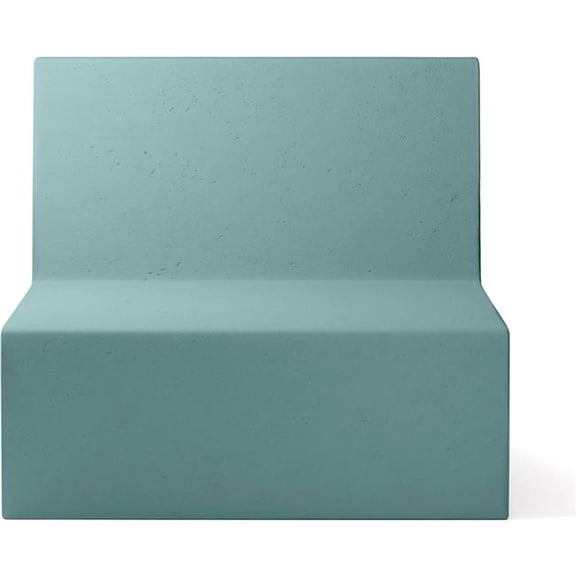 Concretti Designs B3219285 Modular Couch Square Chair - Turquoise Concrete, Blue