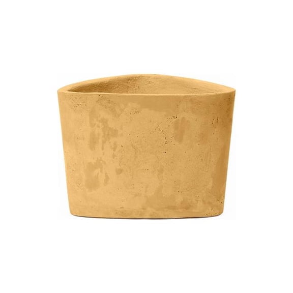 Concretti Designs B3251773 Hawthorne Indoor & Outdoor Triangular Pot Planter, Mustard - 13 x 12.5 x 9.5 in.