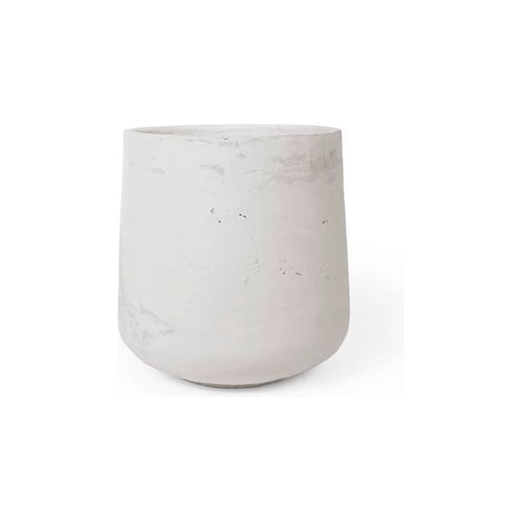 Concretti Designs B3251821 Yew Indoor & Outdoor Round Pot Planter, White - 11.75 in. Dia. x 12.87 in.
