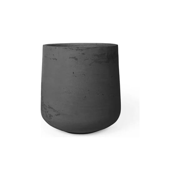 Concretti Designs B3251983 Yew Indoor & Outdoor Round Pot Planter, Licorice - 16.12 in. Dia. x 18.5 in.