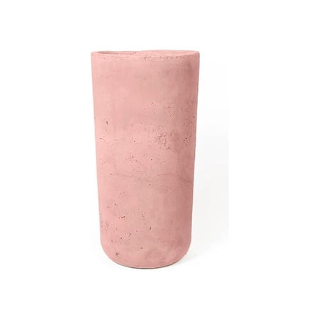 Concretti Designs B3252077 Aster Indoor & Outdoor Round Pot Planter, Blush - 13.87 in. Dia. x 27.62 in.