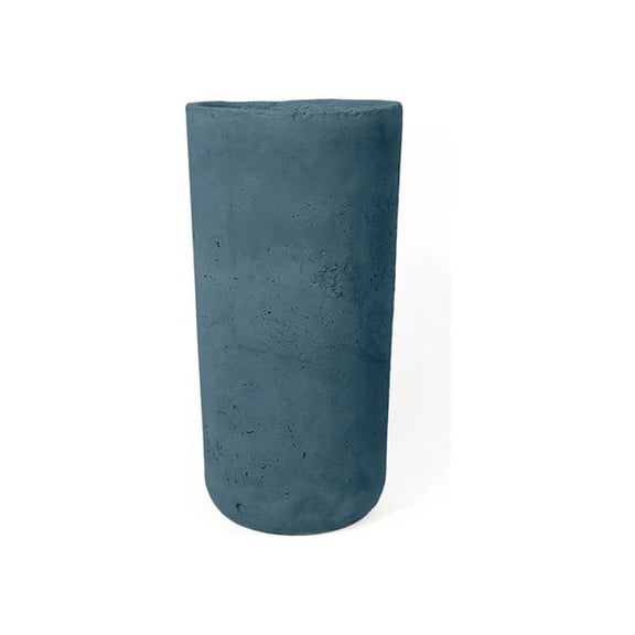 Concretti Designs B3252131 Aster Indoor & Outdoor Round Pot Planter, Dark Blue - 13.87 in. Dia. x 27.62 in.