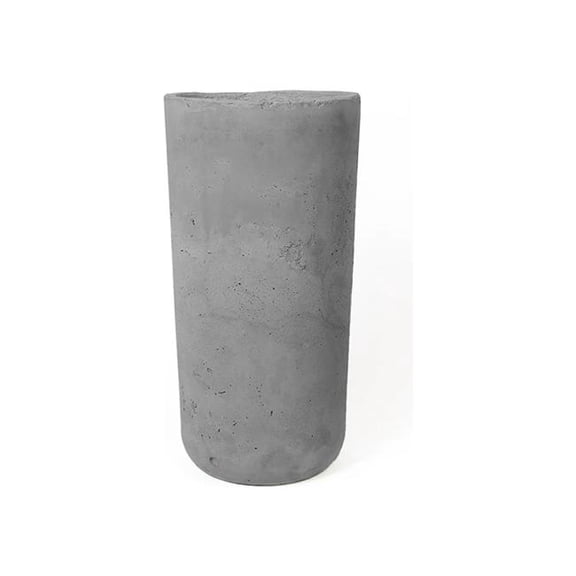 Concretti Designs B3252159 Aster Indoor & Outdoor Round Pot Planter, Stone - 11.75 in. Dia. x 23.62 in.
