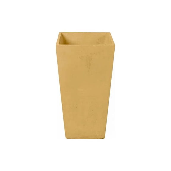 Concretti Designs B3252377 Willow Indoor & Outdoor Square Pot Planter, Stone - 19.5 x 19.5 x 39 in.