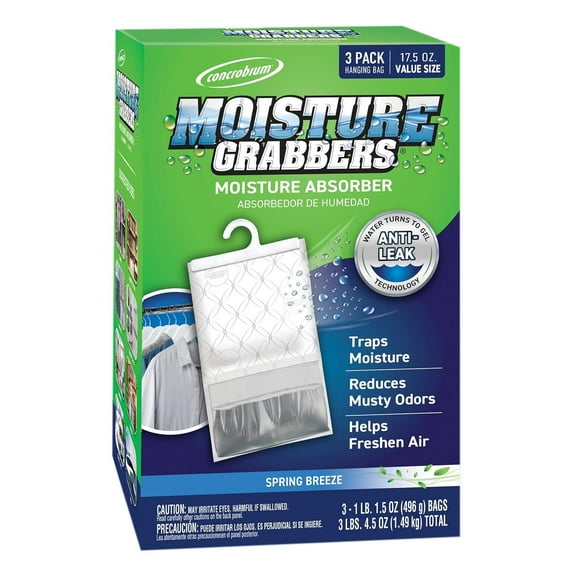 Concrobium Moisture Grabbers, 3 Pack Hanging Bag, Spring Breeze - 378488