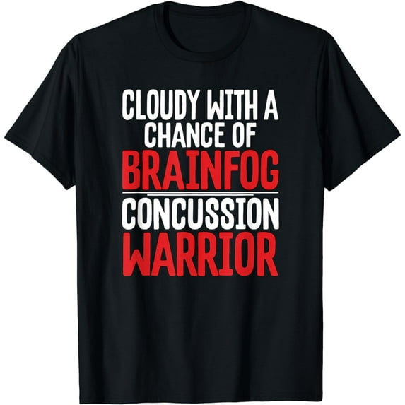 Concussion Cloudy With Chance Brainfog Concussion Warrior T-Shirt