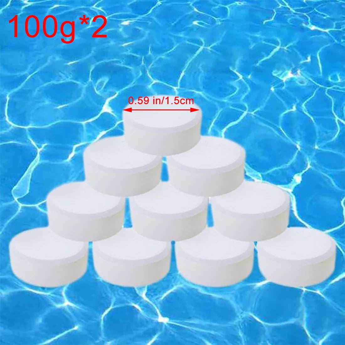 CondFun 100g*2 Swimming Pool Chlorine Tablets Pool Clear Chlorine