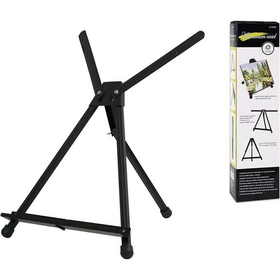 Conda Aluminum Tabletop Easel, Portable Tripod Display Stand Adjustable Height from 15" to 21" with Extension Arm Wings, Desktop Display Easel for Canvas, Paintings, Photos, Signs