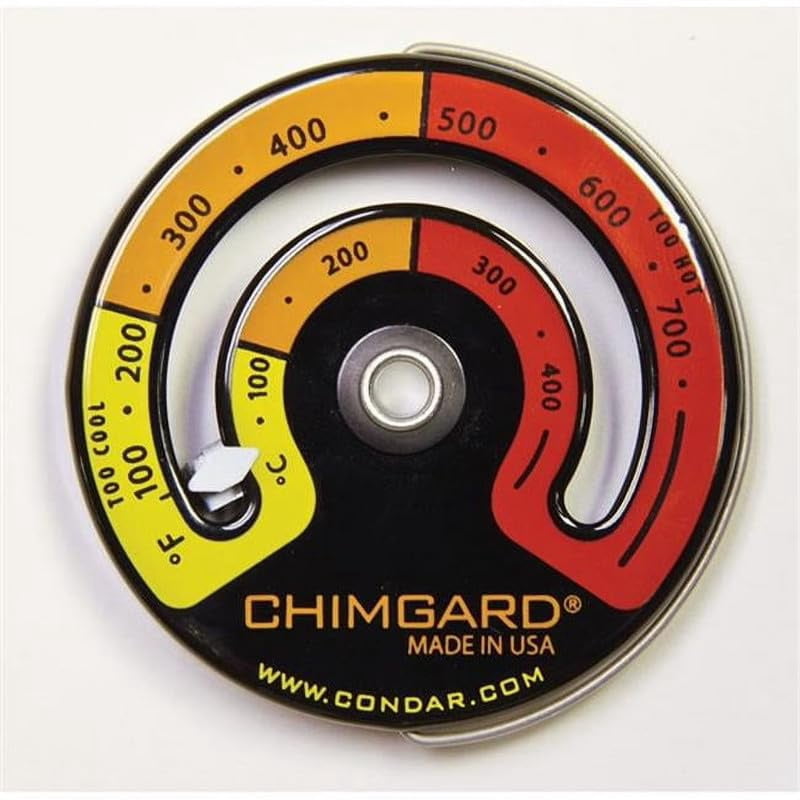 Condar ChimGard Stove Thermometer Magnetic Surface Temperature Gauge for Wood Burning Stoves, Ensures Optimal Heat Output & Safety