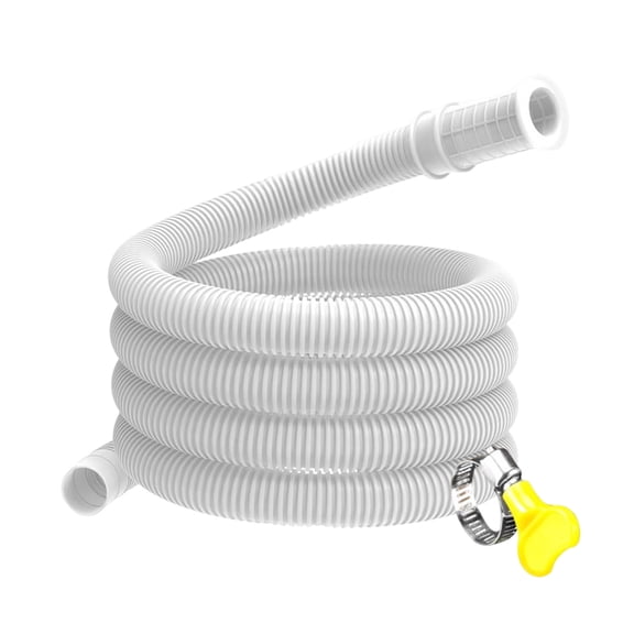 Condensate Hose Extension White Corrugated Drain Tube for Kitchen Wall-Side Routing at Household AC Outlet Areas