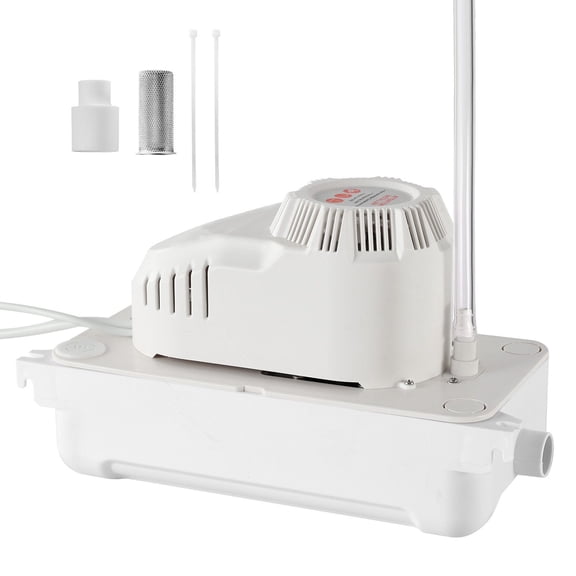 Condensate Pump, 1/12 HP, 90 GPH, 20 ft Lift, 115V Automatic AC Condensation Removal
