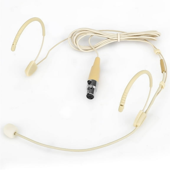 Condenser Headworn Headset Microphone, 3.5mm Plug Over-Ear Microphone w/4 Pin Mini XLR TA4F for Wireless Body-Pack Transmitter/PC/Phone/Camera, for Lectures Live Performance Theater Podcasts