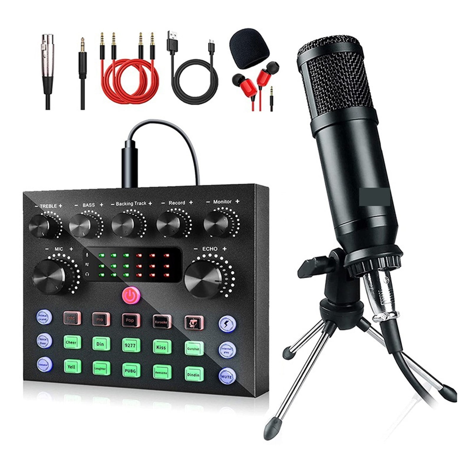 Condenser Microphone Kit With Audio Mixer For Streaming,Voice Changer Microphone For Live Podcast Equipment Bundle,Karaoke ,Clear Sound