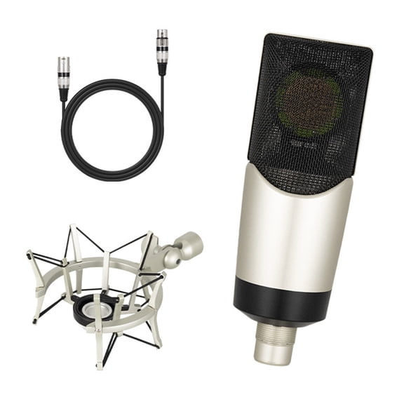 Condenser Microphone Large Diaphragm Recording Microphone for Studio Podcasting