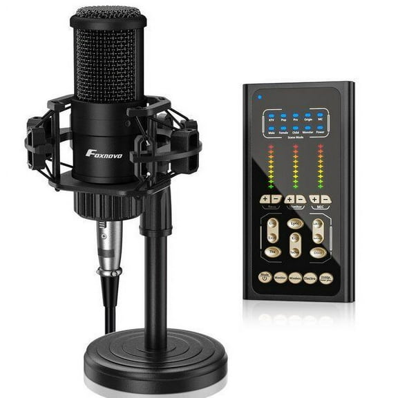 Condenser Microphone Studio Recording Professional Live SoundCard kit Bluetooth