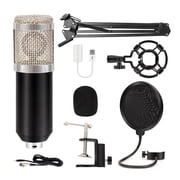 Condenser Microphone With Suspension Scissor Arm Cardioid Microphone With V8 Sound Card For Recording Singing