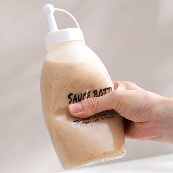 Condiment Bottle Squeeze Bottle - Flip-Top Dispenser, Food-Grade Plastic, Hygienic Design for Sauces Oils Icing, Easy-Clean Translucent Container