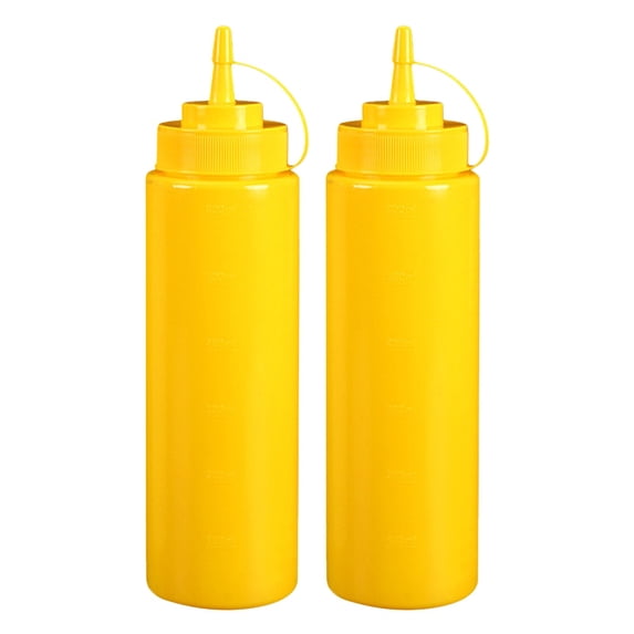 Condiment Bottles For Liquids 24Oz Bottle Plastic Squeeze Bottles For Syrup Ketchup Dressing Oil