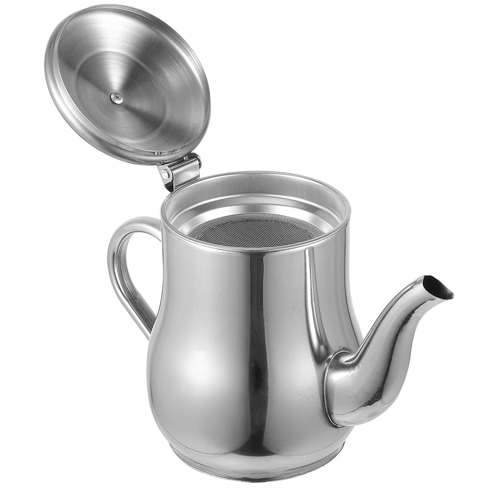 Condiment Container Grease Pot Strainer Bacon Oil Storage Can Holder Sauce Bottle Stainless