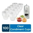Condiment Cups with Lids, 100 Sets 2 oz Disposable Small Plastic Containers for Salad Dressings