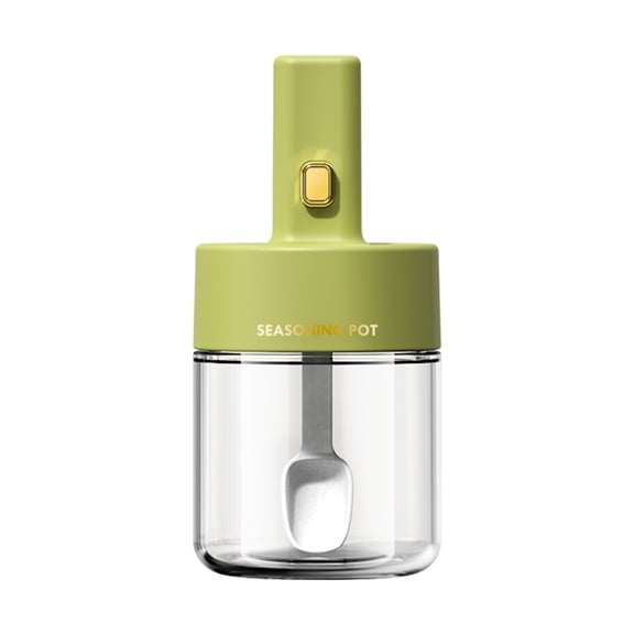 Condiment Jar Spice Container with Lids and Spoons, Kitchen Spice Pot, Clear Glass Condiment Pot, Kitchen Salt Pepper Sugar Storage Container Jar