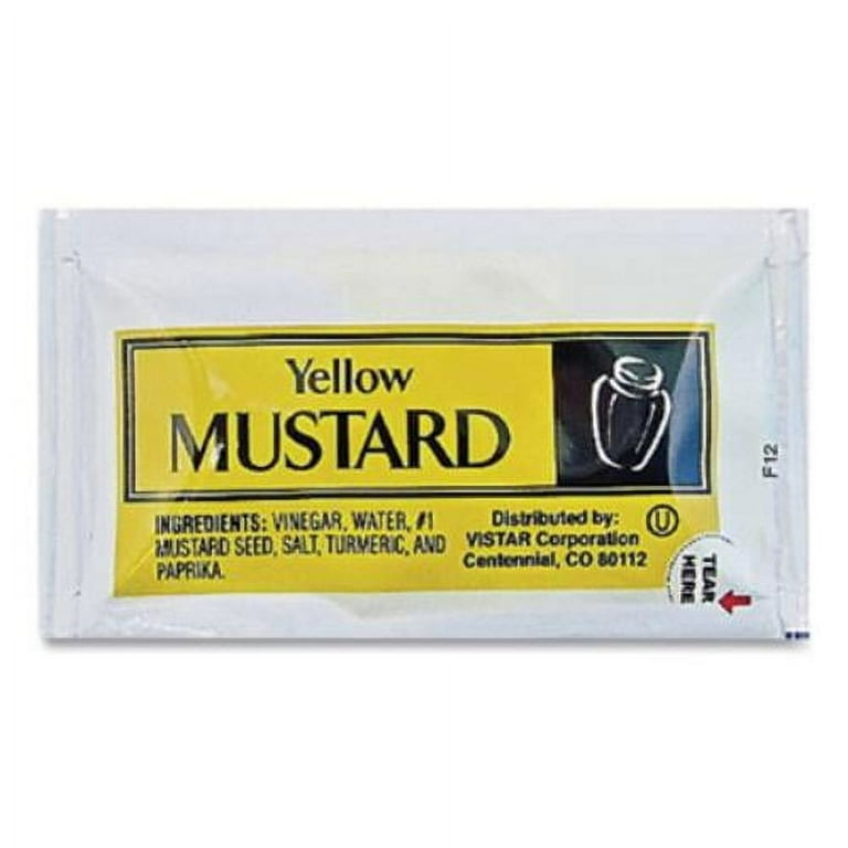 Condiment Packets, Mustard, 0.16 oz Packet, 200/Carton Condiment Packets, Mustard, 0.16 oz Packet, 200/Carton