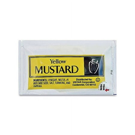 Condiment Packets Mustard, 0.16 oz Packet, 200/Carton