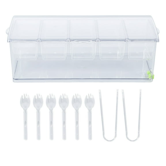 Condiment Server, Ice Chilled Condiment Server Space Saving Plastic For Storage