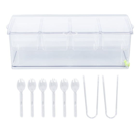 Condiment Server, Ice Chilled Condiment Server Space Saving Plastic  For Storage