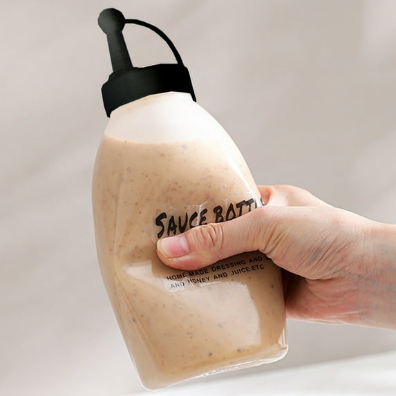 Condiment Squeeze Bottle with Flip Top, 11oz Plastic, White, Easy Press for Oil, Ketchup, Icing, Liquids, Food-Grade, 1 Pack