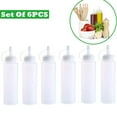 thumbnail image 1 of Condiment Squeeze Bottles 6-Pack 8 oz Plastic Dispenser Bottles with Lids for Sauces Dressings Syrups Oils Reusable Dishwasher Safe Kitchen Storage Containers, 1 of 9