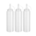 thumbnail image 1 of Condiment Squeeze Bottles for Sauces 3 Pack, Wattne 8 Ounce Plastic Dressing Squirt Bottles Ketchup Bottles with Cap Lids, Condiment Bottles for Liquids BBQ Dressing Pancake Art Dispenser, 1 of 8