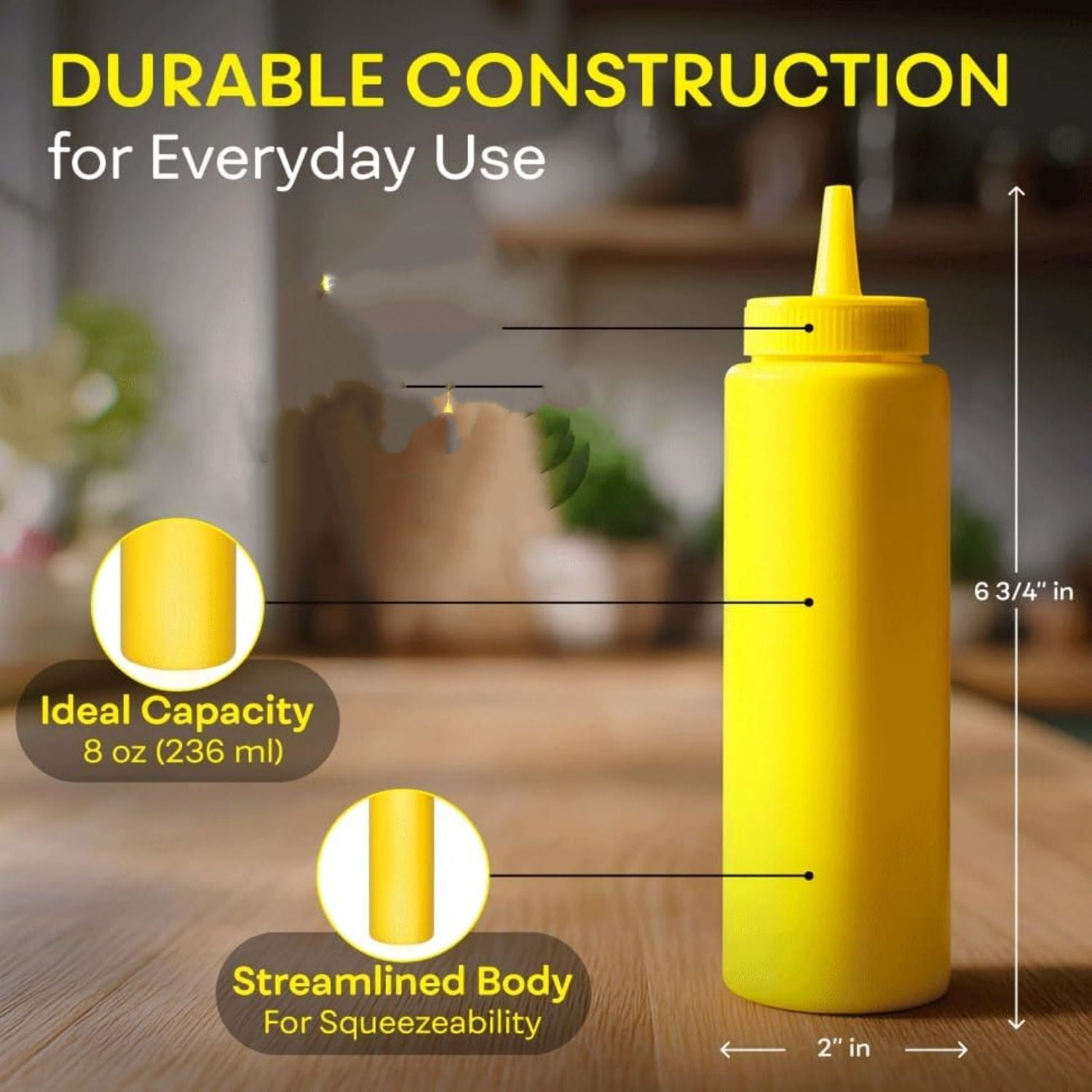 Condiment Squeeze Bottles for Sauces and Liquids – Plastic Refillable ...