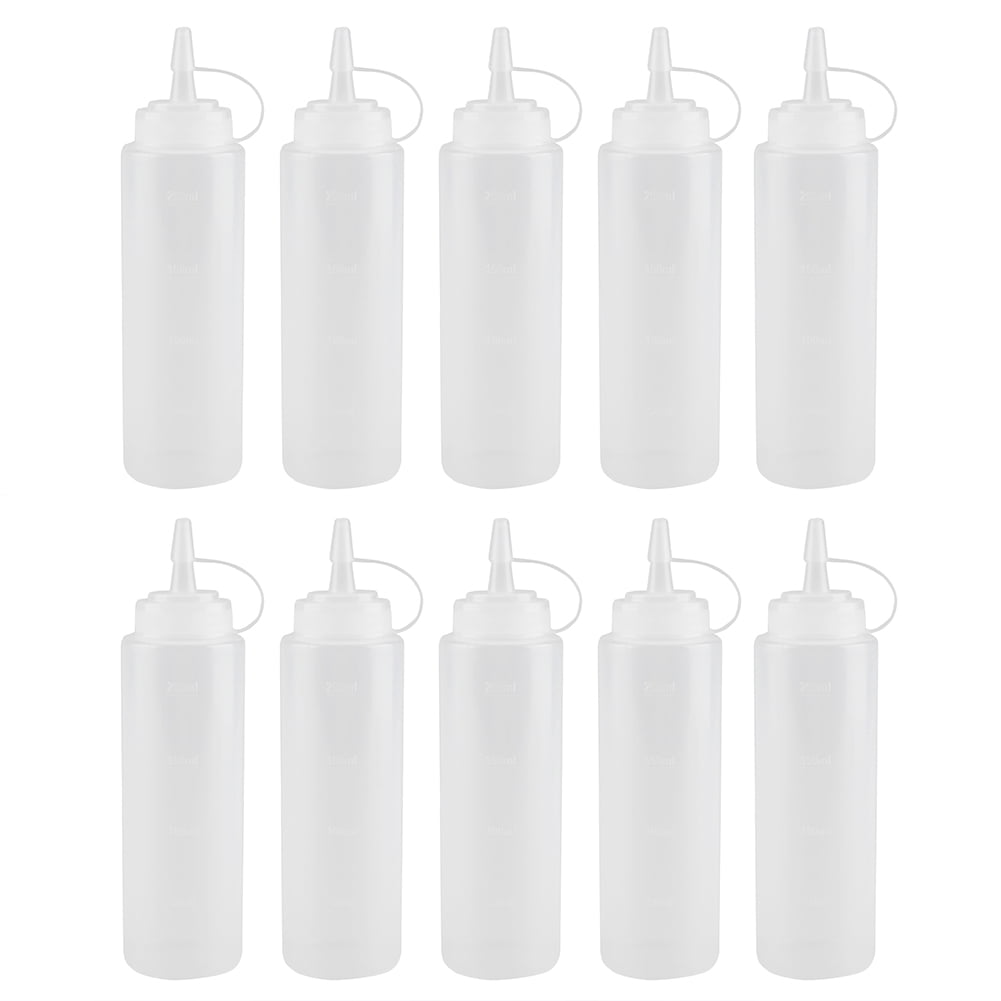 Condiment Squeeze Bottles, With Detachable Cover Plastic Condiment