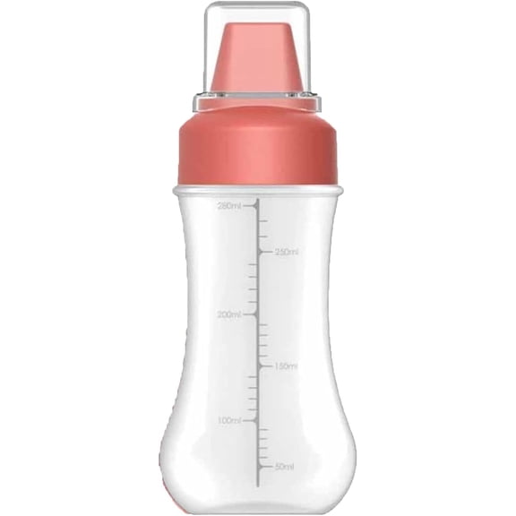 Condiment Squeeze Spray Bottle, 5 Hole Squeeze Bottle with Measurement Markings for Sauces, Salad Dressing, Ketchup, Oil, Kitchen Condiment Dispenser