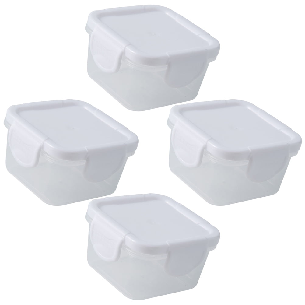 Condiment Storage Containers: 4Pcs Stackable Sauce Containers with Lids ...