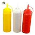 Condiments Squeeze Bottles Dispenser for Ketchup Mustard Mayo 12 Oz BPA Free (Red/Yellow/White