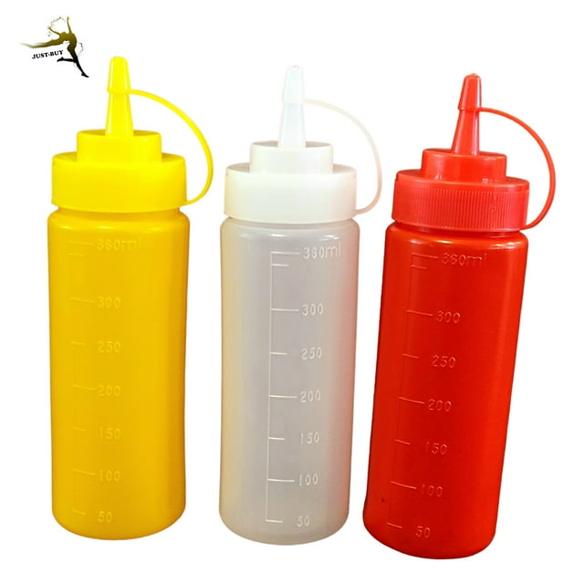Condiments Squeeze Bottles Dispenser for Ketchup Mustard Mayo 12 Oz BPA