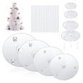 thumbnail image 1 of Conditiclusy 1 Set Transparent Stacking Cake Supports Food Grade Reusable 4 Cake Separator Plates 12 Cake Support Rods for 4/6/8/10 Inch Cakes, 1 of 2