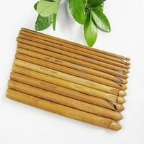 Conditiclusy 12 Size Bamboo Handle Crochet Hook Knit Weave Yarn Craft Knitting Needles Set