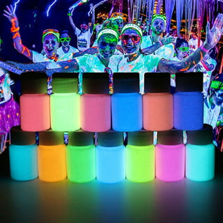 SEISSO Glow in The Dark Powder Pigment with Flashlight, 120g Luminous  Powder Dye Set, 20 g/0.7oz Each, Neutral and Fluorescent Colors for Various  Activities, Nail Art, Crafts 