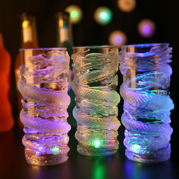 Conditiclusy 285ml Dragon LED Flashing Color Change Water Activated Light Beer Wine Cup Mug